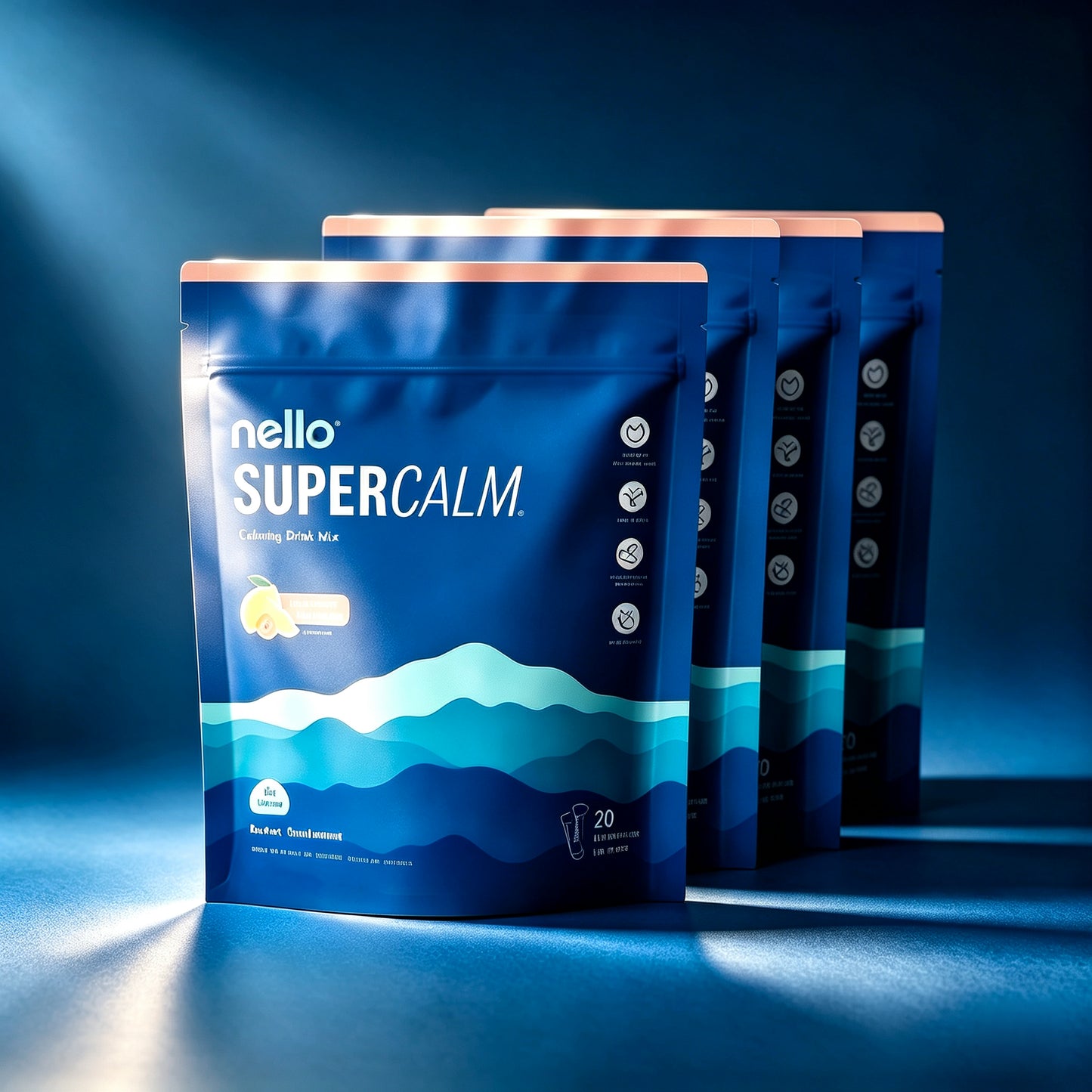 Nello Supercalm-Drink Mix with magnesium glycinate,KSM-66 & vitamin D3-Convenient