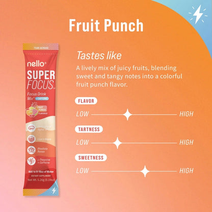 Nello Superfocus - Nootropic Drink Mix with Lion's Mane, Rhodiola & Alpha-GPC-Convenient