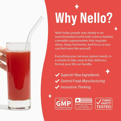 Nello Superfocus - Nootropic Drink Mix with Lion's Mane, Rhodiola & Alpha-GPC-Convenient