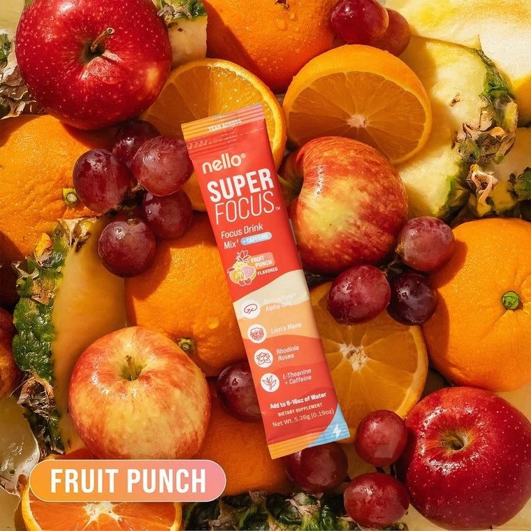 Nello Superfocus - Nootropic Drink Mix with Lion's Mane, Rhodiola & Alpha-GPC-Convenient