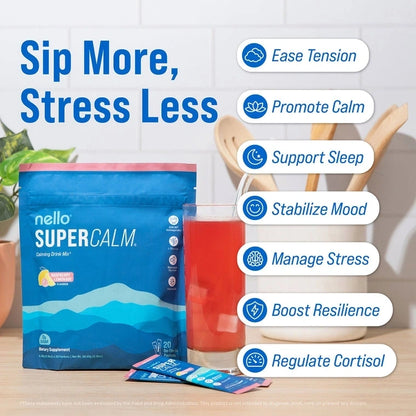 11 Nello Supercalm-Drink Mix with magnesium glycinate,KSM-66 & vitamin D3-Convenient