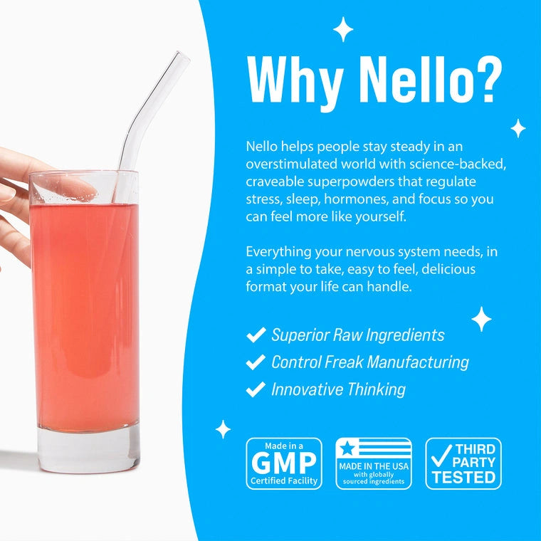 Nello Supercalm-Drink Mix with magnesium glycinate,KSM-66 & vitamin D3-Convenient