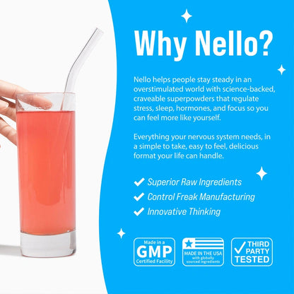 Nello Supercalm-Drink Mix with magnesium glycinate,KSM-66 & vitamin D3-Convenient
